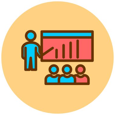 Sunum. Web simgesi basit illüstrasyon