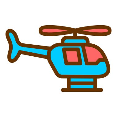 Helikopter simgesi vektör illüstrasyonu