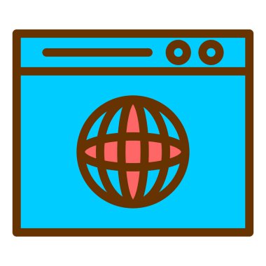 Tarayıcı. Web simgesi basit illüstrasyon
