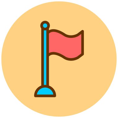 Bayrak. Web simgesi vektör illüstrasyonu