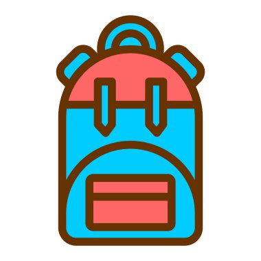 Sırt çantası. Web simgesi basit illüstrasyon