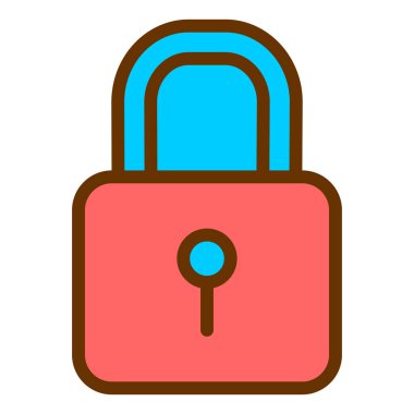 Asma kilit. Web simgesi vektör illüstrasyonu