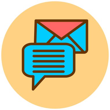 Sohbet ve zarf. Web simgesi basit tasarım