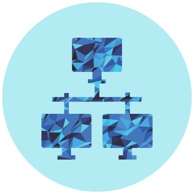 Güzel bir deseni olan mavi ve beyaz kare bir simgenin dijital çizimi