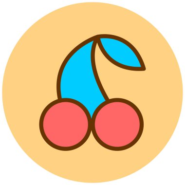 Kiraz. Web simgesi basit illüstrasyon