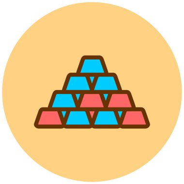 Altın sikke piramidinin vektör çizimi