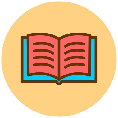 Kitap. Web simgesi basit illüstrasyon