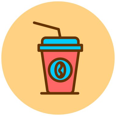 Kahve. Web simgesi basit illüstrasyon