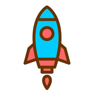 roket ikonu vektör illüstrasyonu