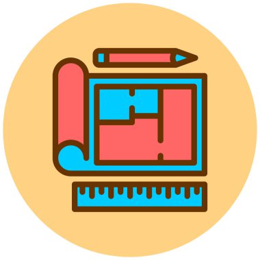 Bina. Web simgesi basit illüstrasyon