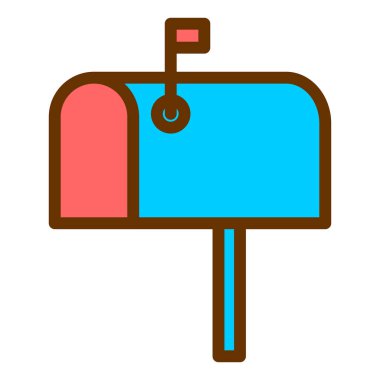 Posta kutusu. Web simgesi basit illüstrasyon