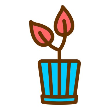 bitki pot ikonu vektör illüstrasyonu