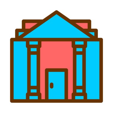 Bina. Web simgesi basit illüstrasyon