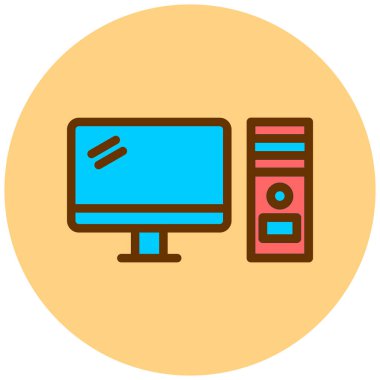 Bilgisayar. Web simgesi basit illüstrasyon