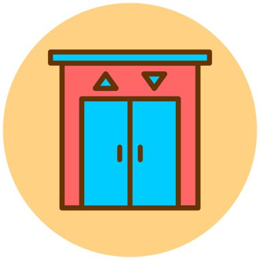 Otelde. Web simgesi basit illüstrasyon