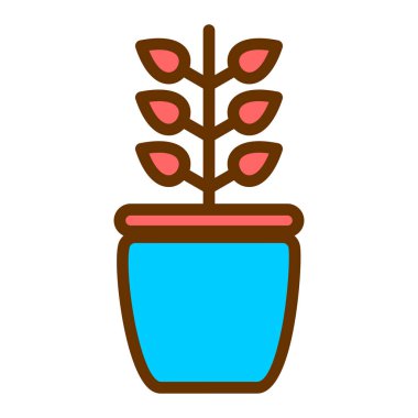 pot simgesi vektör illüstrasyon dizaynında bitki