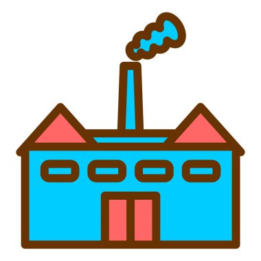 Fabrika. Web simgesi basit illüstrasyon