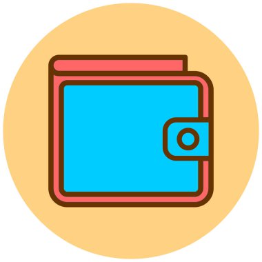 Cüzdan. Web simgesi basit illüstrasyon