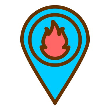 Mavi ve turuncu işaret simgesinin vektör illüstrasyonu