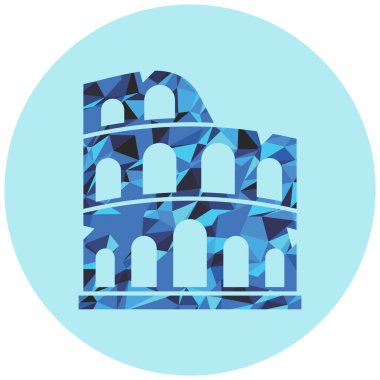 Kolezyum simgesi, vektör illüstrasyonu basit tasarım