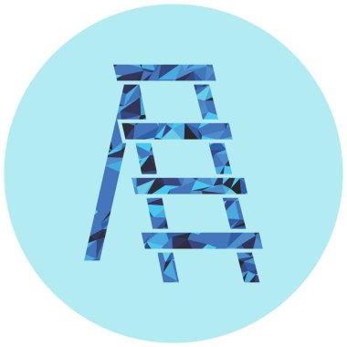 Merdiven ikonu. Beyaz arkaplanda izole edilmiş vektör illüstrasyonu