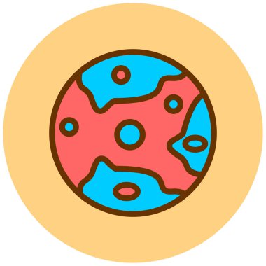 Bir gezegen simgesinin vektör illüstrasyonu