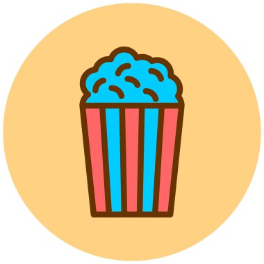 Patlamış mısır. Web simgesi basit illüstrasyon