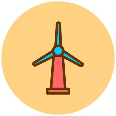 Rüzgâr türbini simgesi beyaz arkaplanda izole edilmiş. enerji sembolü