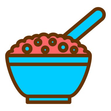 Bir kase yiyecek ve içecek vektör çizimi