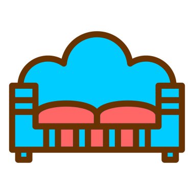 Kanepe. Web simgesi basit illüstrasyon