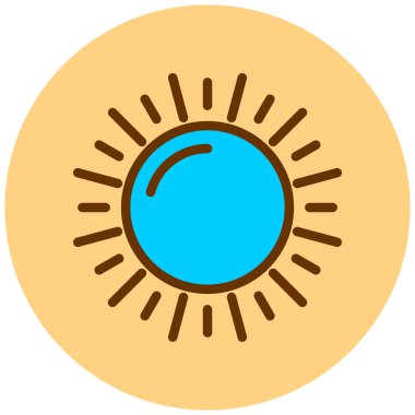 Güneş. Web simgesi basit illüstrasyon