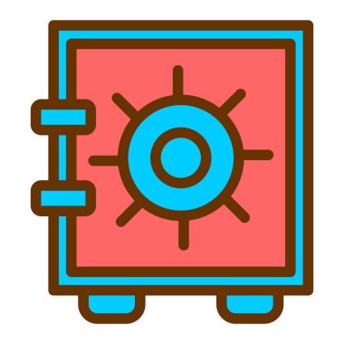 Güvenli sistem düz vektör simgesi