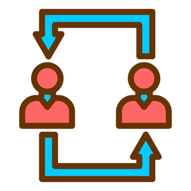 iş ve yönetim çizgisi simgesi, vektör illüstrasyonu