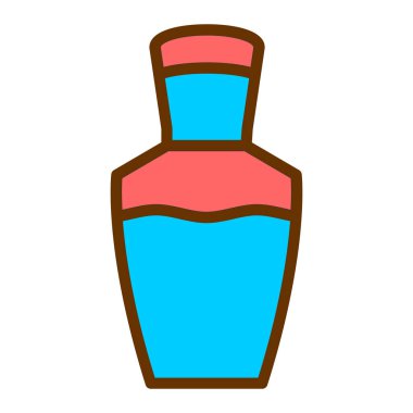 Şişe simgesi. Web için parfüm vektör simgelerinin özet çizimi