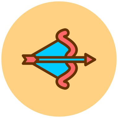 Okçuluk. Web simgesi basit illüstrasyon