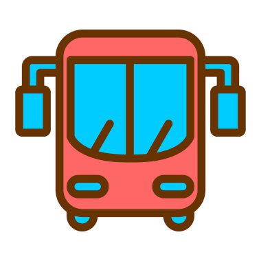 Otobüs. Web simgesi basit illüstrasyon