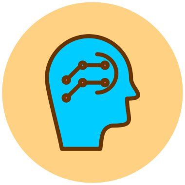 Beyin. Web simgesi basit illüstrasyon