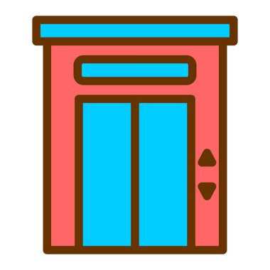 Bina. Web simgesi basit illüstrasyon