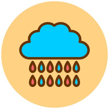 Yağmur. Web simgesi basit illüstrasyon