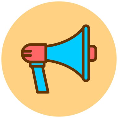 Megafon. Web simgesi basit illüstrasyon