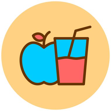 Meyve suyu. Web simgesi basit illüstrasyon