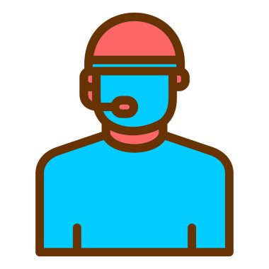 İşçi. Web simgesi basit illüstrasyon