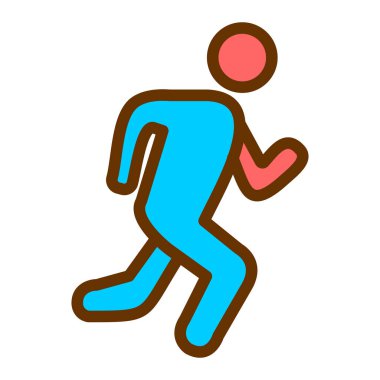 koşan adam ikon vektörü. Spor sembolü. izole edilmiş sınır çizimi