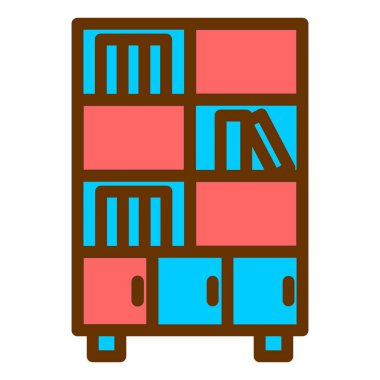 Kitaplık. Web simgesi basit illüstrasyon