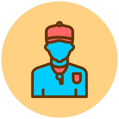 İşçi. Web simgesi basit illüstrasyon