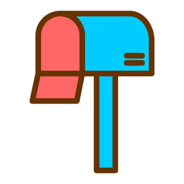 Tek posta kutusu düz simgesinin vektör illüstrasyonu