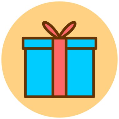 Hediye kutusu. Web simgesi vektör illüstrasyonu