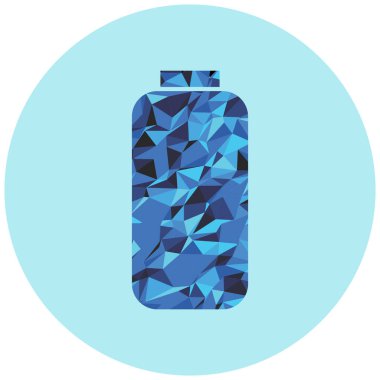 Beyaz arka planda mavi şişe simgesi izole edildi. vektör illüstrasyonu