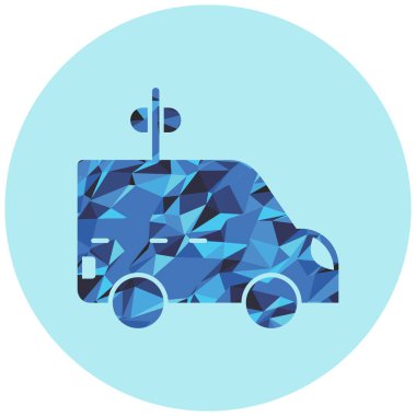 Araba ikonu. Web için polis kamyonu vektör simgelerinin basit çizimi