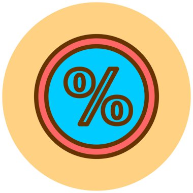 - Yüzde. Web simgesi basit illüstrasyon